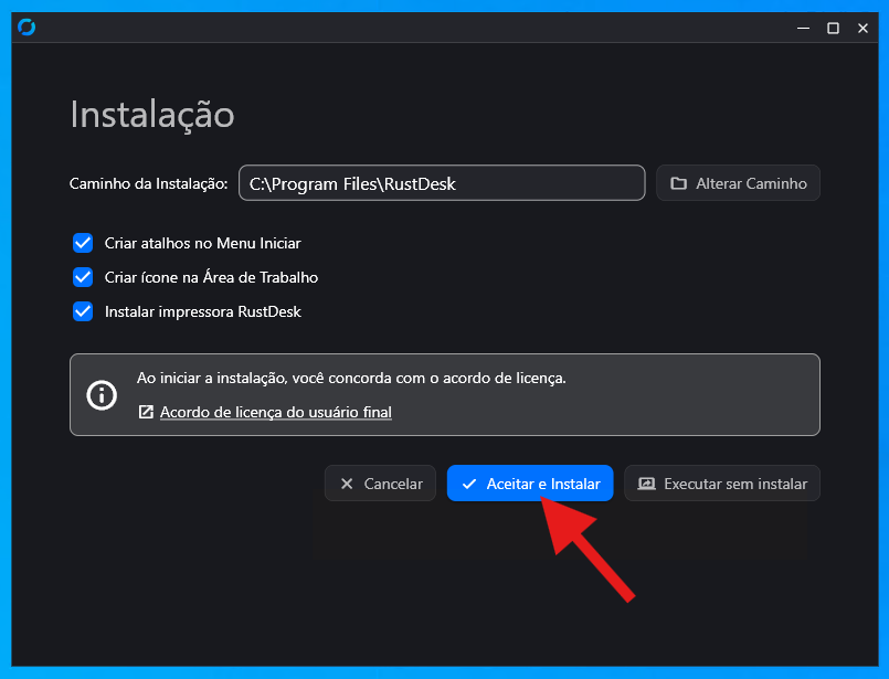 Passo 03: Continuar a Instalação